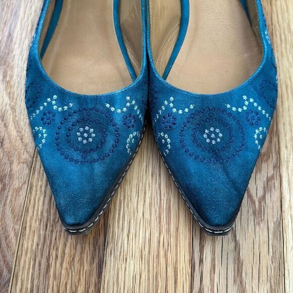 Sundance Minette Embroidered Leather Slingback 38 Boho Festival - Picture 6 of 11